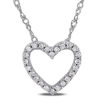 Sofia B. 14K White Gold 1/10 cttw Diamond Heart Pendant