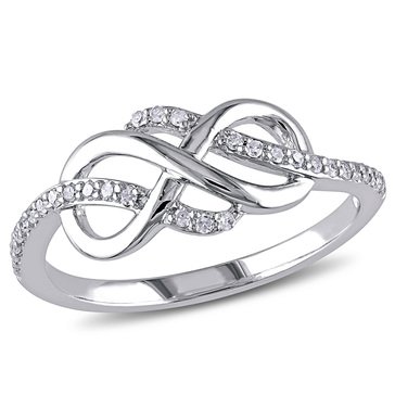 Sofia B. 10K White Gold 1/7 cttw Diamond Infinity Ring