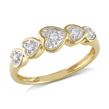 Sofia B. 10K Yellow Gold Diamond Heart Ring