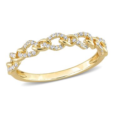 Sofia B. 10K Yellow Gold 1/6 cttw Diamond Link Ring