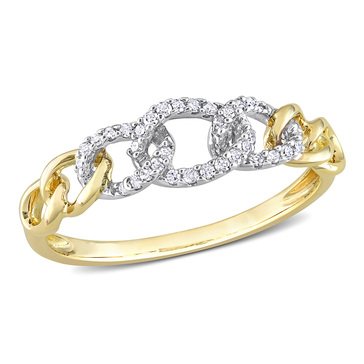 Sofia B. 10K Yellow Gold 1/10 cttw Diamond Link Ring