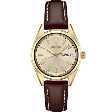 Seiko Essentials Collection Women's Analog Leather Strap Watch