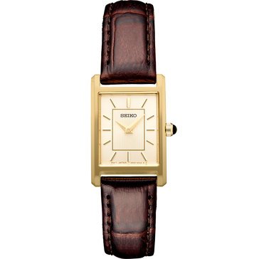 Seiko Essentials Women's Analog Caliber Leather Strap Watch