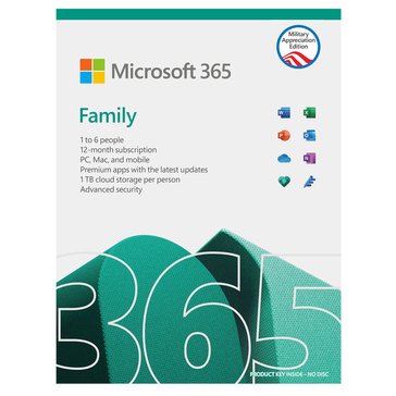 Microsoft Office 365 Family Military Edition 1 Year Subscription