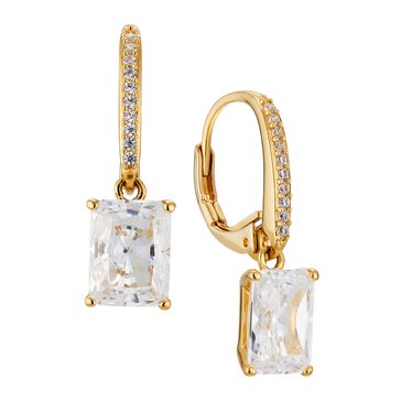 AVA Nadri Modern Love Cubic Zirconia Emerald Cut Earrings