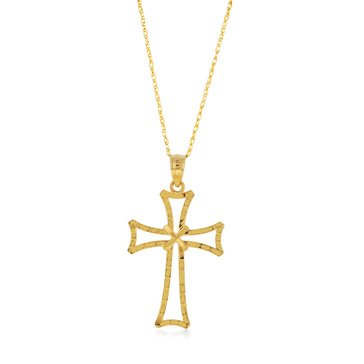 Maltese Cross Pendant, 10K Yellow Gold