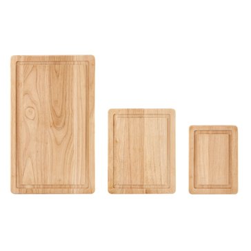 Farberware Rubberwood Trench 3-Piece Cutting Board