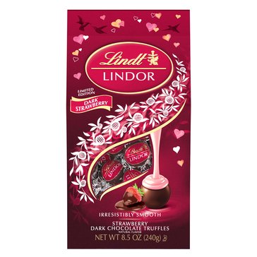 Lindt Lindor Valentine's Strawberry Dark Chocolate Truffles, 8.5oz