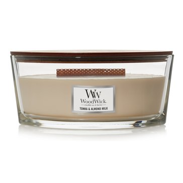 Woodwick Ellipse Tonka and Almond Milk Large Candle