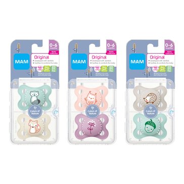 MAM Original Matte Collection Colors of Nature Pacifiers, 2-pack