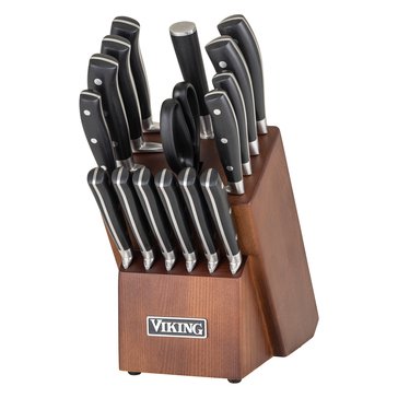 Viking 17pc Light Walnut Cutlery Block Set