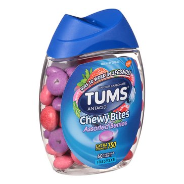 TUMS Assorted Fruity Extra Strength Chewy Bites, 60-count