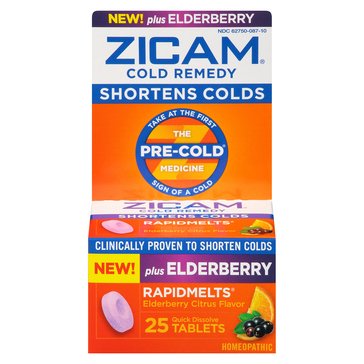 ZICAM Elderberry Cold Remedy Rapidmelts Chew Tablets, 25-count