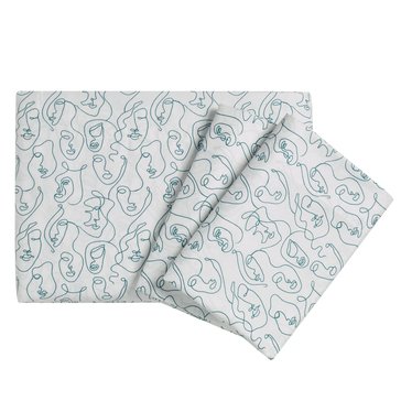 Harbor Home Essentials Microfiber Sheet Set Lined Face Print