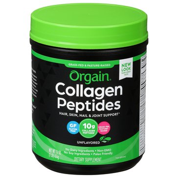 Orgain Collagen Peptides Powder for Hair, Skin, Hail & Joint Support Powder, 45-servings