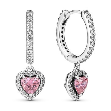 Pandora Sparkling Halo Heart Hoop Earrings