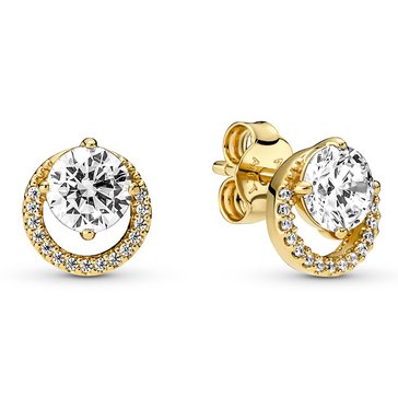 Pandora Sparkling Round Halo Stud Earrings