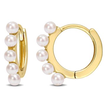 Sofia B. 10K Yellow Gold Freshwater Cultured Pearl Hoop Earrings