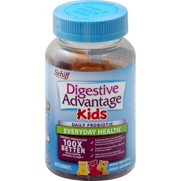 Digestive Advantage Kids' 4+ Natural Fruit Flavored Probiotic Gummies, 60-count