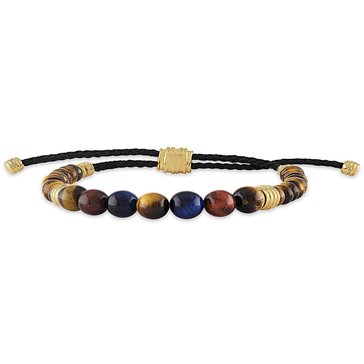 Esquire Men's Multicolor Tigers Eye Beaded Bolo Bracelet