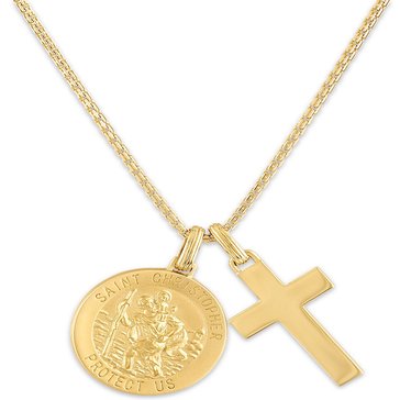 Esquire Men's St. Christopher Cross Pendant Necklace