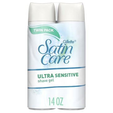 Gillette Satin Care Ultra Sensitive Shave Gel 2pk