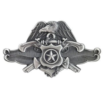 NAVY SECURITY FORCE MASTER SPECIALIST Full Size Oxidized Silver Finish