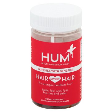 HUM Nutrition Hair Sweet Hair for Stronger Hair Vegan Gummies, 60-count