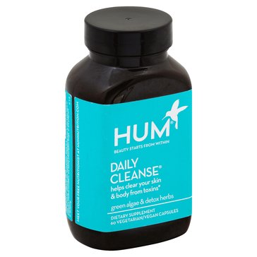 HUM Nutrition Daily Cleanse Clear Skin & Body From Toxins Vegan Capsules, 60-count