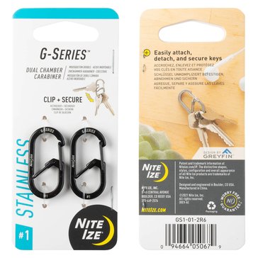 Nite Ize G-Series Dual Chamber Carabiner 1 2pk