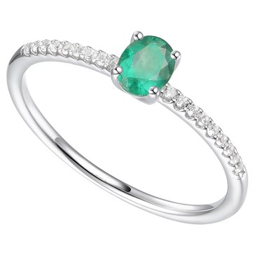 Oval Emerald and Diamond Ring