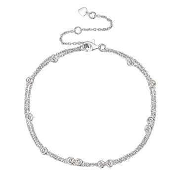 Diamond Bezel Multi-Layer Chain Bracelet