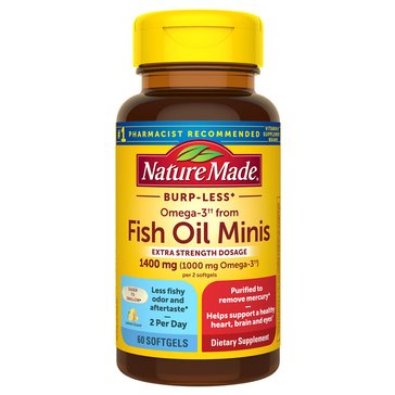 Nature Made Fish Oil Minis Maximum Strength Softgels 60 Count