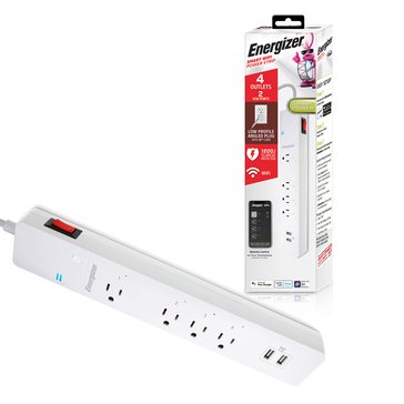 Energizer Smart Wi-Fi Surge Protector - 4 Outlets 2 USB-A