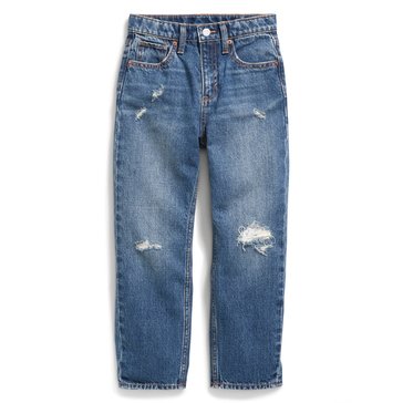 Old Navy Big Girls' Vintage Indigo Destroy Slouchy Straight Denim Jeans