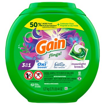 Gain Flings Laundry Detergent Pacs, Moonlight Breeze