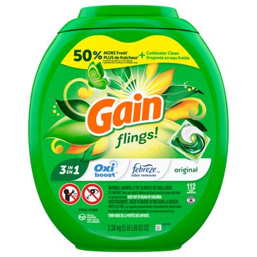 Gain Flings Ultra Laundry Detergent Pacs, Original