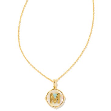 Kendra Scott Womens Letter M Disc Pendant Necklace