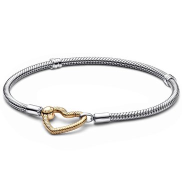 Pandora Moments Heart Closure Snake Chain Bracelet