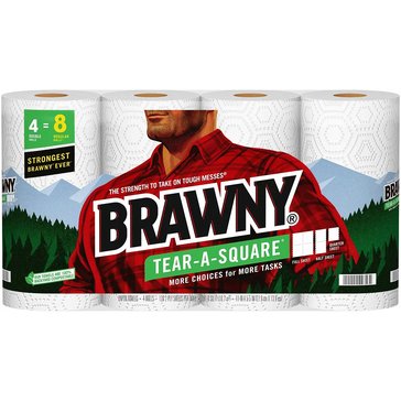 Brawny Tear-A-Square Double Roll Paper Towels 4-Count