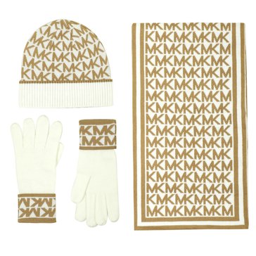 Michael Kors Women's Boxed Set Logo Scarf Hat Glove