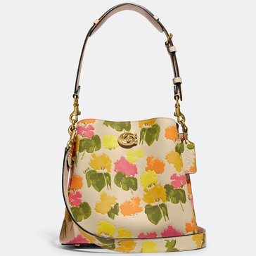 Coach Floral Printed Leather Willow Bucket Bag