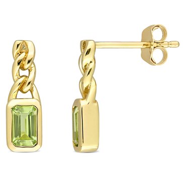 Sofia B. 5/8 cttw Octagon Peridot Link Drop Earrings