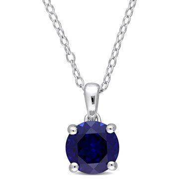 Sofia B. 1 5/8 cttw Created Blue Sapphire Solitaire Pendant