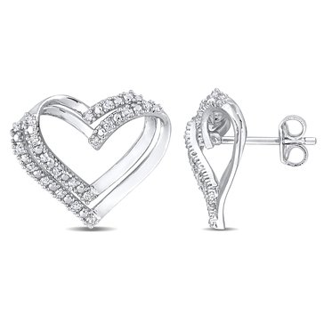 Sofia B. 1/5 cttw Diamond Heart Earrings