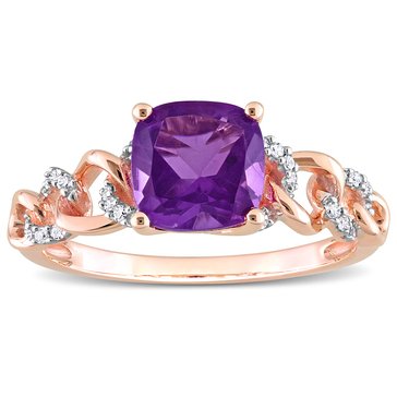 Sofia B. 1 2/5 cttw Cushion Africa Amethyst and 1/10 cttw Diamond Engagement Ring