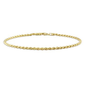 Sofia B. 2.2MM Rope Chain 18k Yellow Gold Plated Sterling Silver Anklet