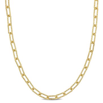 Sofia B. 18K Yellow Gold Plated Sterling Silver Fancy Paperclip Chain Necklace 