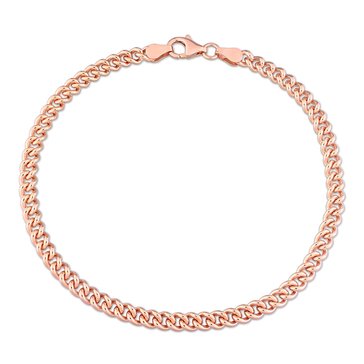 Sofia B. Rose-Plated Sterling Silver Curb Link Anklet