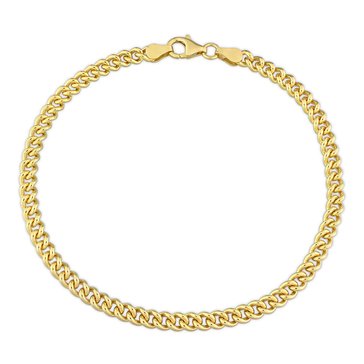 Sofia B. 18K Yellow Gold Plated Sterling Silver Curb Link Chain Anklet